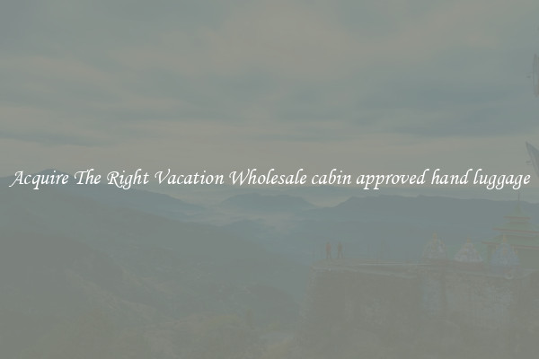 Acquire The Right Vacation Wholesale cabin approved hand luggage