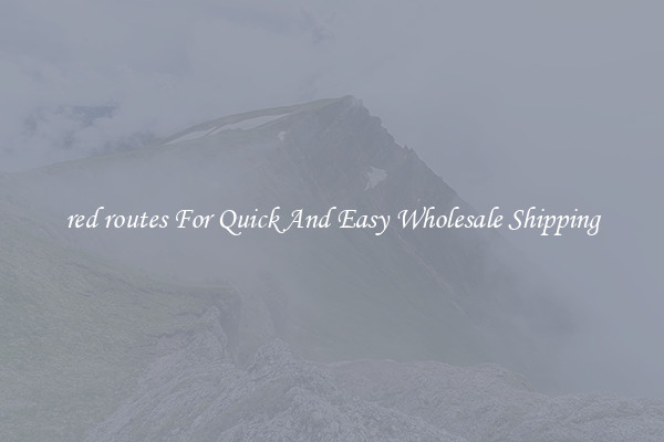 red routes For Quick And Easy Wholesale Shipping