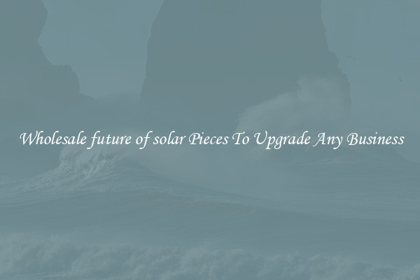 Wholesale future of solar Pieces To Upgrade Any Business