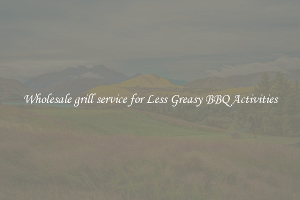 Wholesale grill service for Less Greasy BBQ Activities