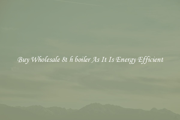 Buy Wholesale 8t h boiler As It Is Energy Efficient