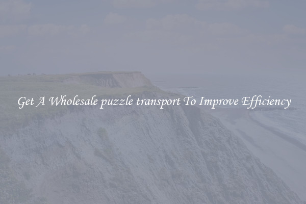 Get A Wholesale puzzle transport To Improve Efficiency