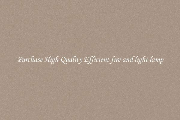 Purchase High-Quality Efficient fire and light lamp
