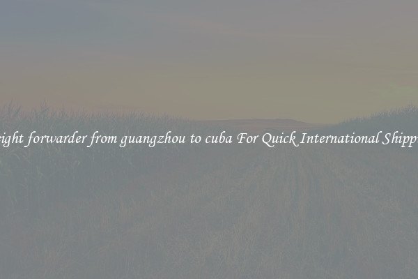 freight forwarder from guangzhou to cuba For Quick International Shipping