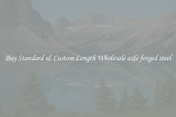 Buy Standard & Custom Length Wholesale axle forged steel